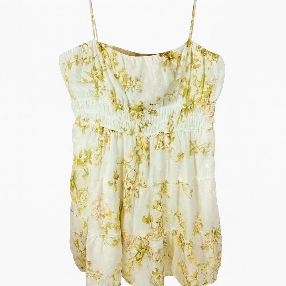 Mi Ami by Francesca's NWT White Floral Tiered Mini Dress Fairycore Romantic Sz L
